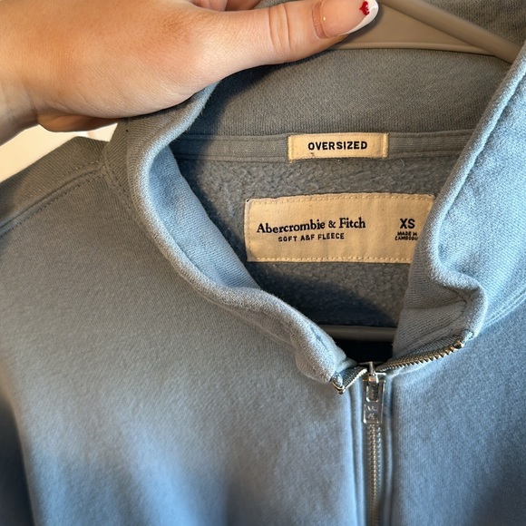light blue abercrombie quarter zip - Picture 3 of 3